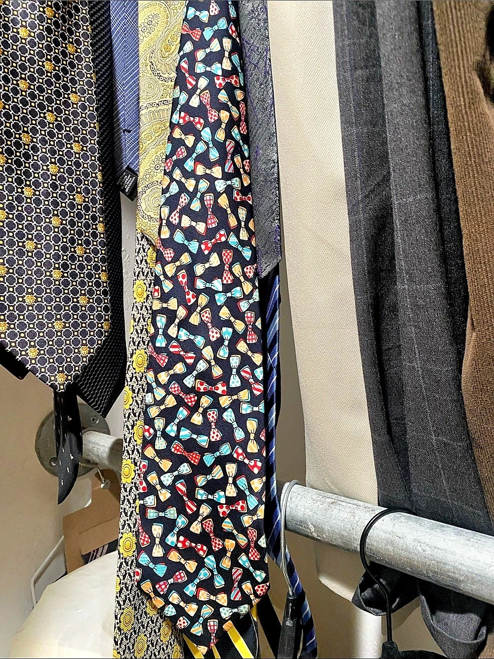 Valentino Print Tie in Black & Multicolor